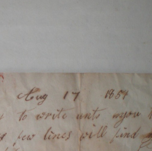 1851 Handwritten Letter,  Found in Wall