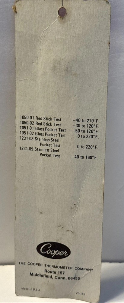 Pocket-Test Thermometer Cooper 1050-04