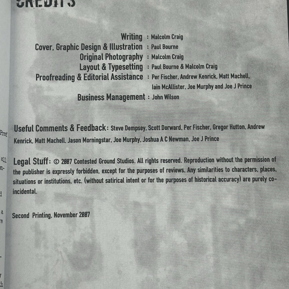 Cold city companion contested ground RPG
