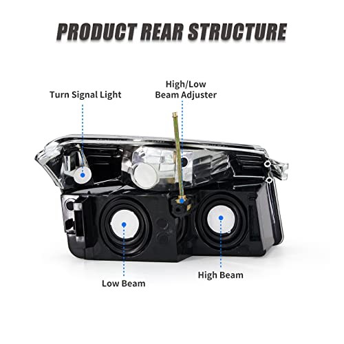 Headlight Assembly OE Replacement Chrome Housing Amber Reflector Clear Lens
