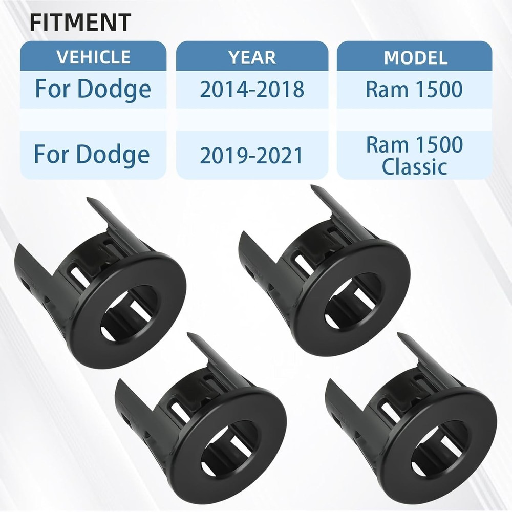 Replacement for Parking Aid Assist Sensor Bracket Bezel Outer Bumper 4 Pcs