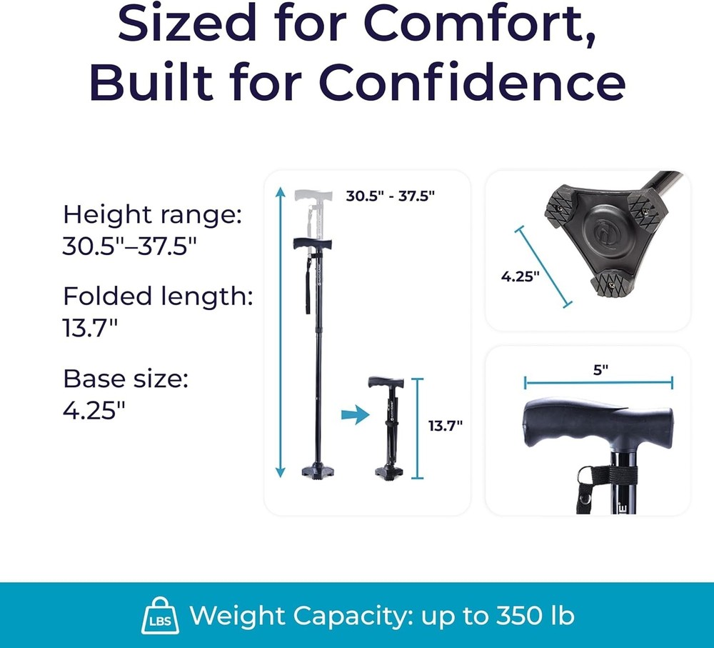 Foldable Walking Cane with T Handle