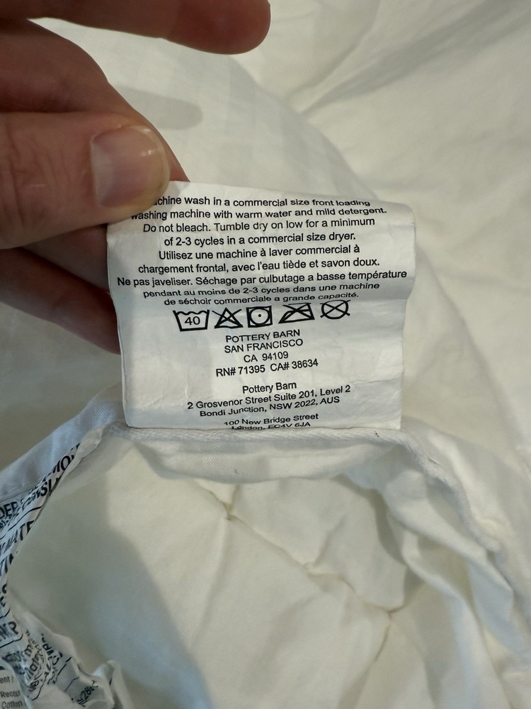 Pottery Barn Down Alt Duvet Insert- King