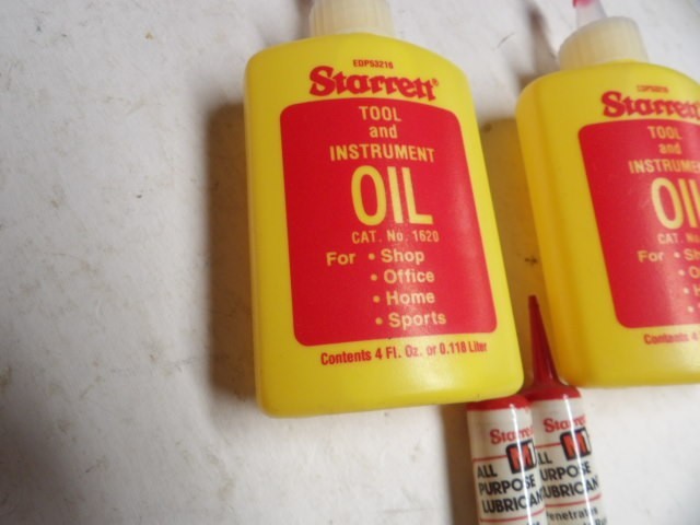 (2)- STARRETT 4 oz Tool & Instrument Oils. & (2)-1/4oz M1 Oil new
