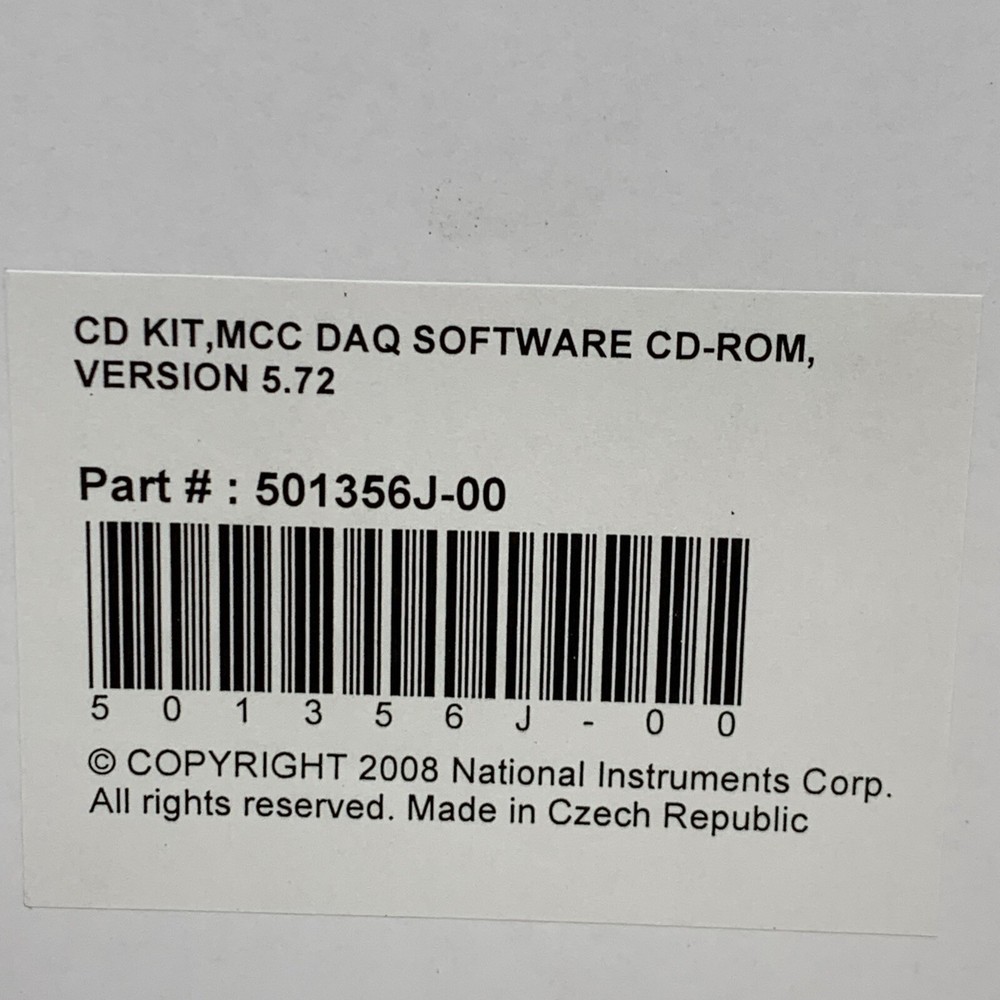 National Instruments 501356J-00 MCC DAQ Software CD-ROM CD Kit Version 5.72