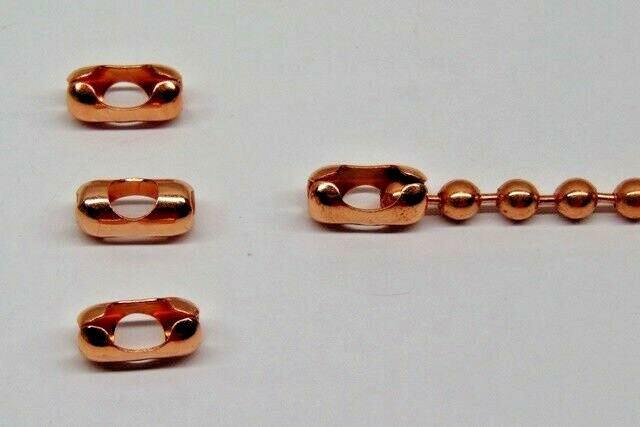 Solid COPPER BALL #13 CHAIN 6.3mm bead ~ Various Bulk Lengths + Connectors