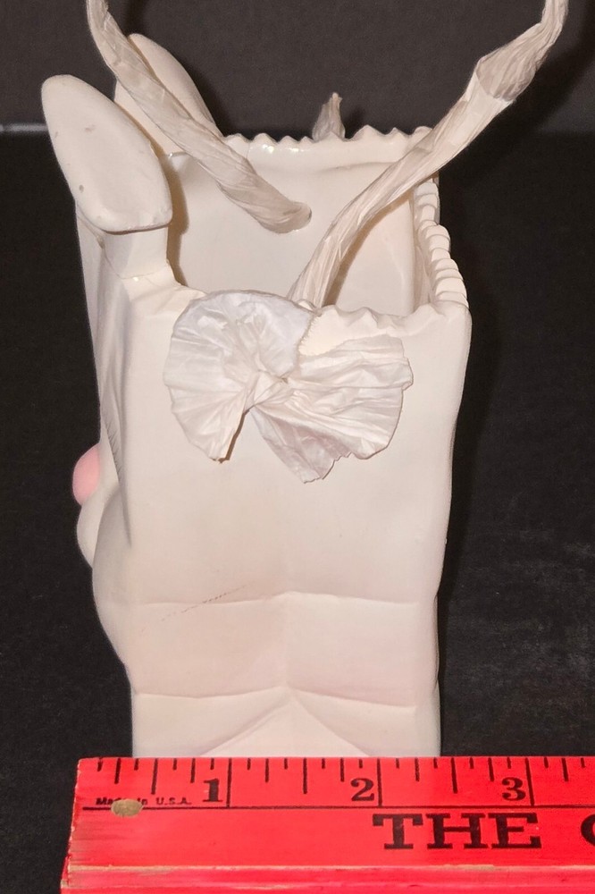 Easter Bunny Rabbit Spring Ceramic Bag Anthropomorphic Scioto Mold 5.25"