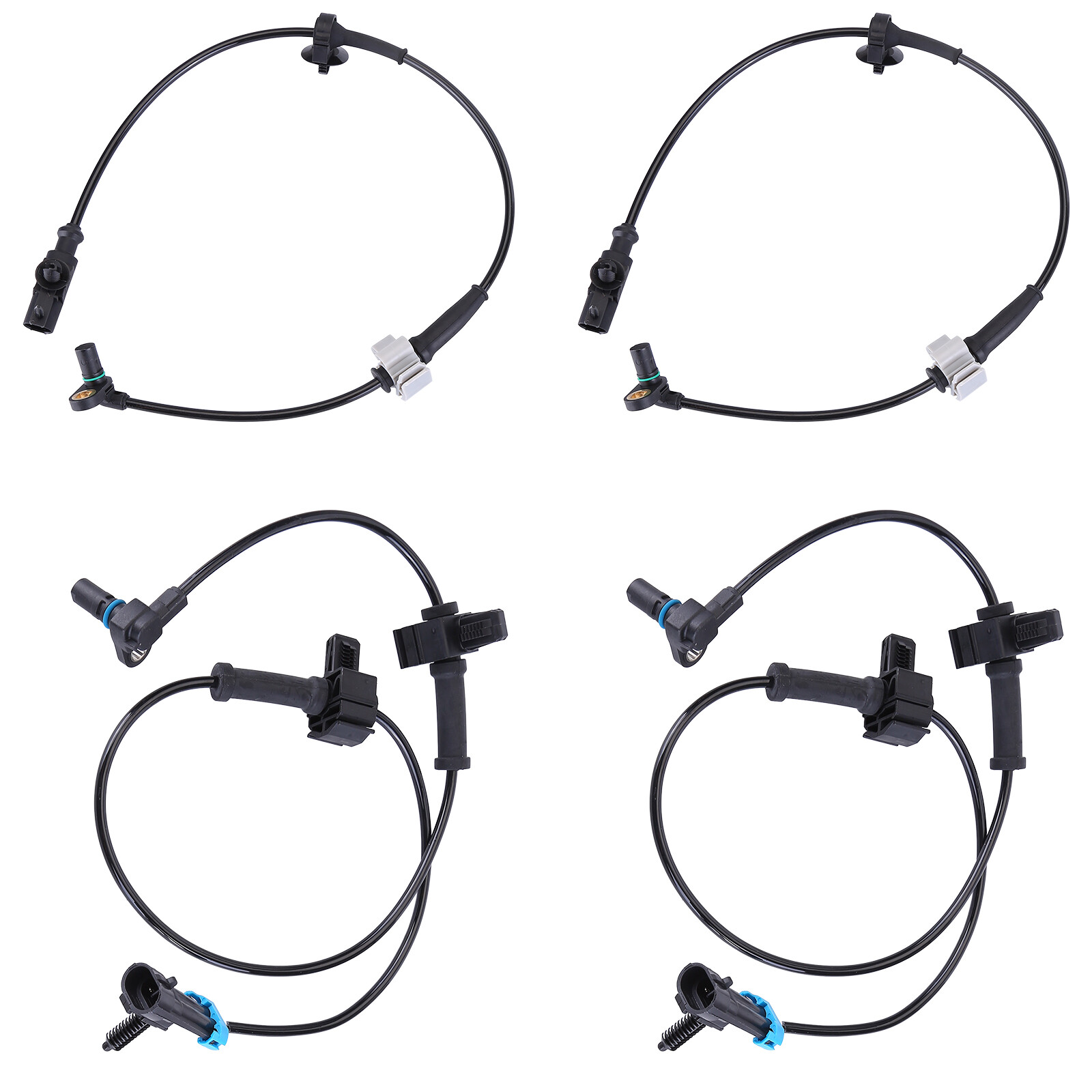 Front and Rear Left & Right ABS Wheel Speed Sensor 2 Pair for Chevy Silverado...