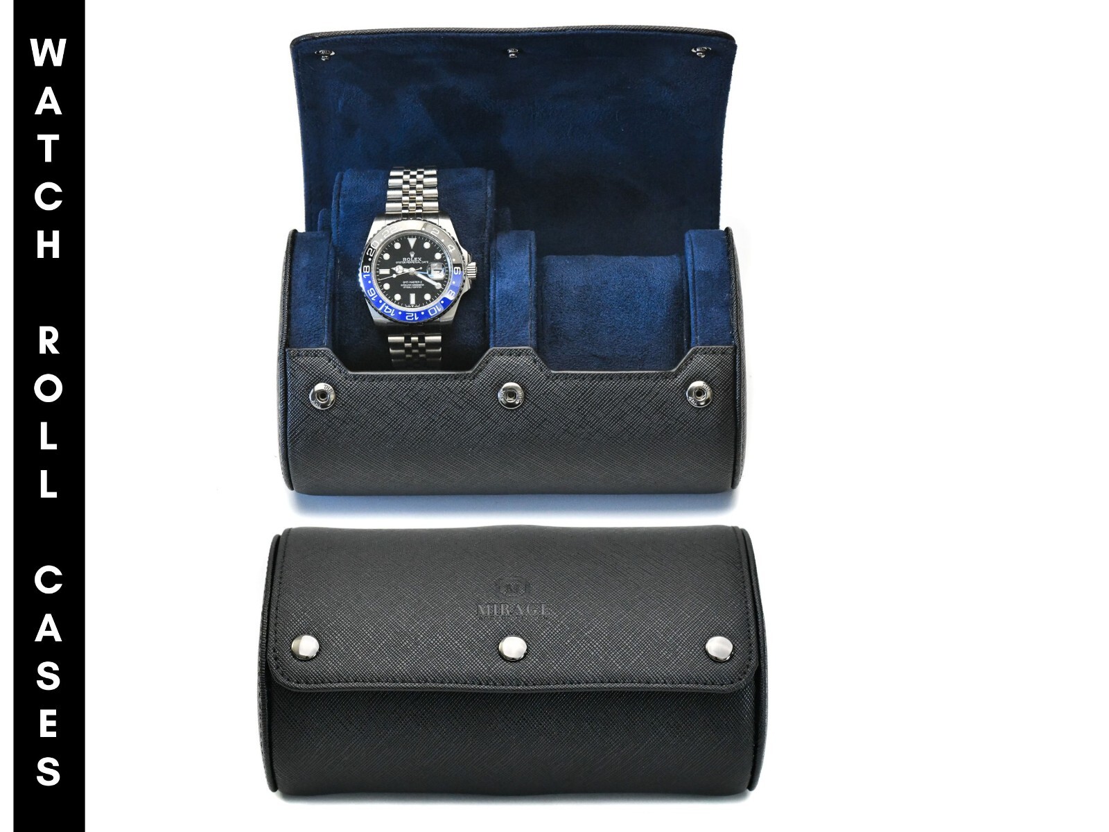 Leather Watch Travel Case for Men - Watch Rolls Full Grain Genuine Leather