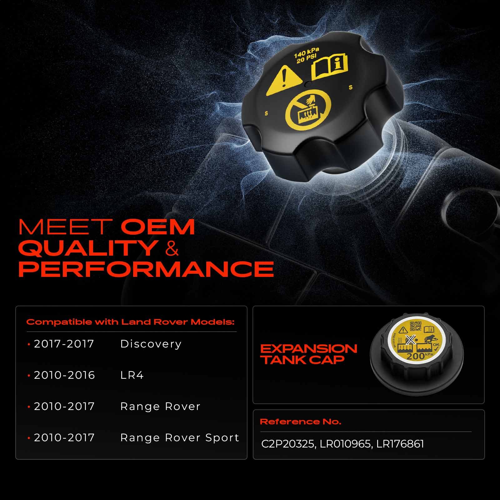 Coolant Overflow Expansion Tank Cap for Land Rover Discovery Range Rover Sport