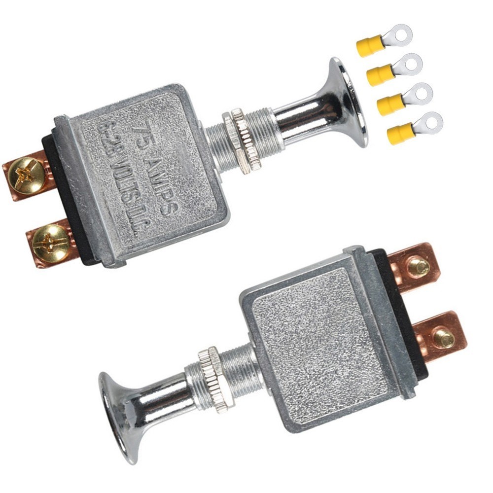 Heavy Duty Push Pull Switch 2PCS 75 Amp 628 Volt DC 2 Position SPST for Marine