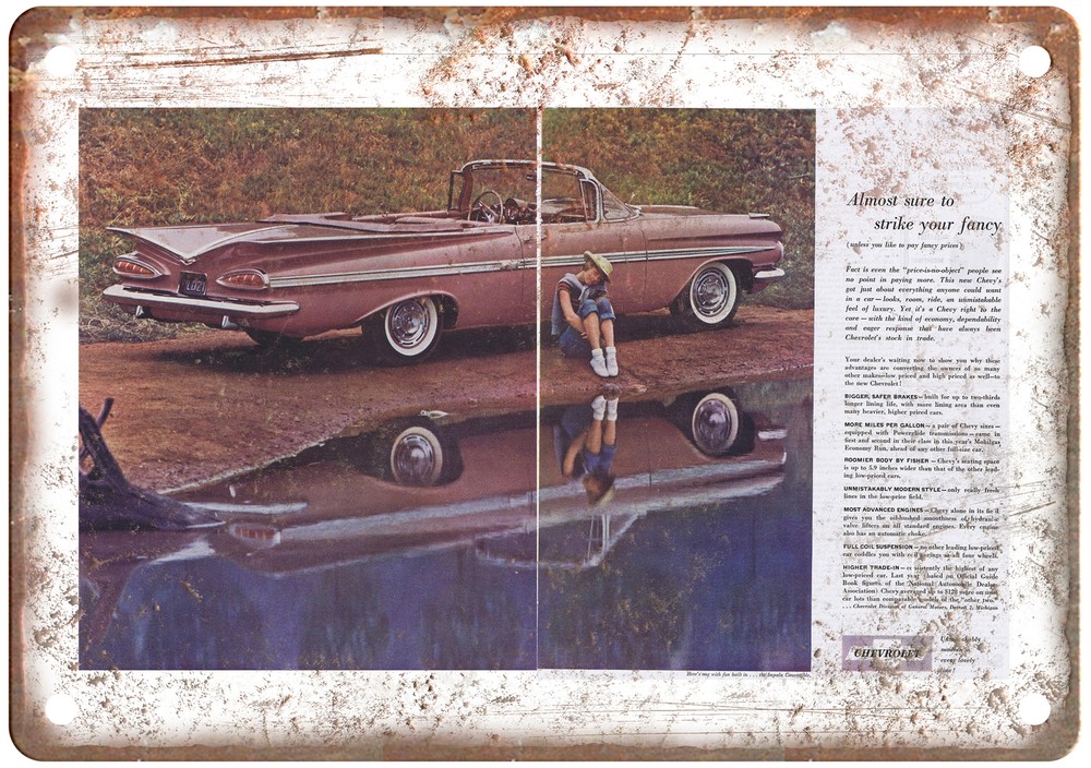 Metal Sign - Chevrolet 1959 Auto Ad - Vintage Look Reproduction A10655