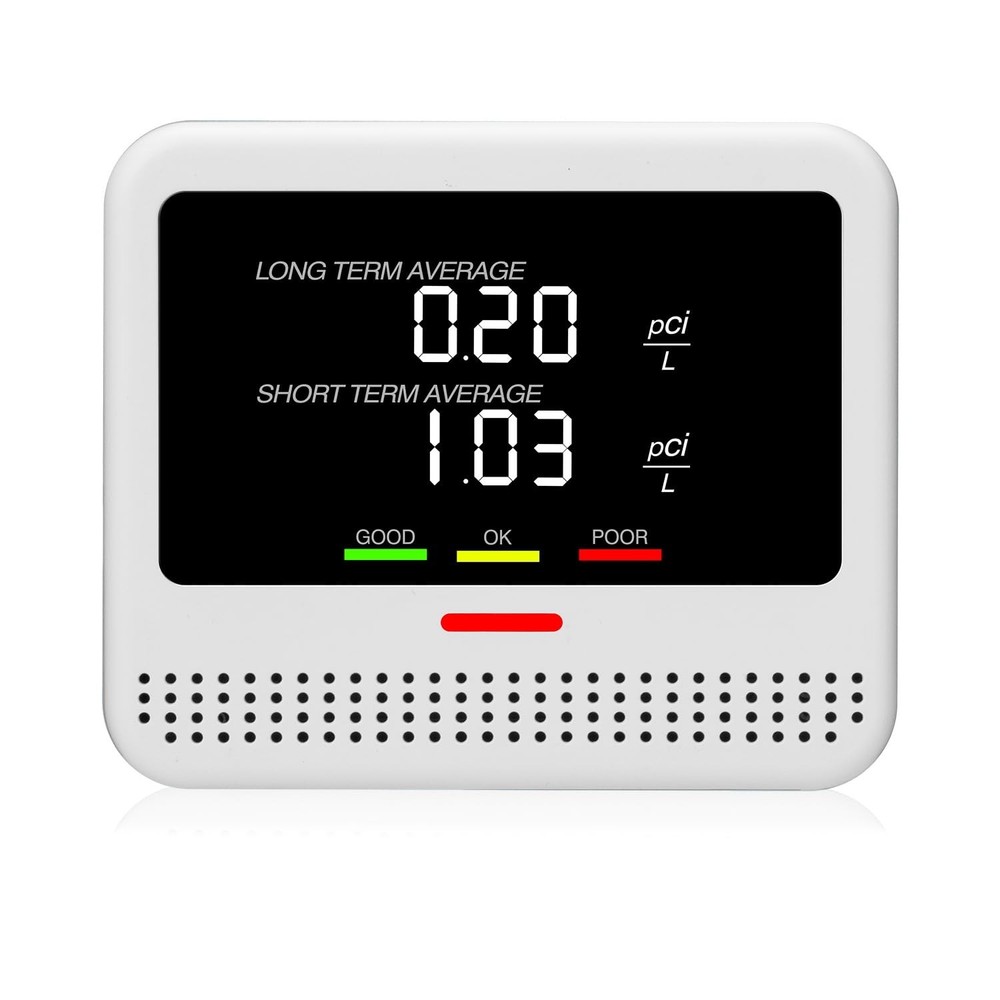 Digital Radon Detector - User-Friendly Desktop Device with HD LCD Display, 2-...
