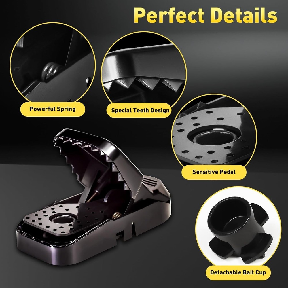 Durable ABS Mouse Traps - 12 Quick-Set Traps for Effective Home Pest Control