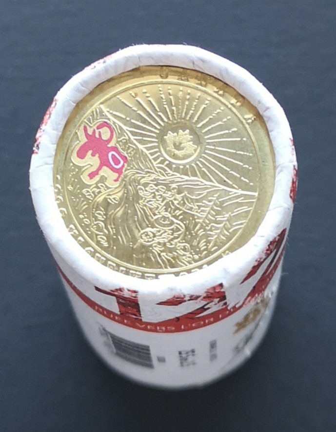 ***  CANADA  1$  SPECIAL  WRAP  ROLL  2021  ***  KLONDIKE  COLOURED  ***