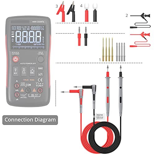 Multi Test Leads Kit - Electrical Multimeter Test Lead with Test Leads 21pcs