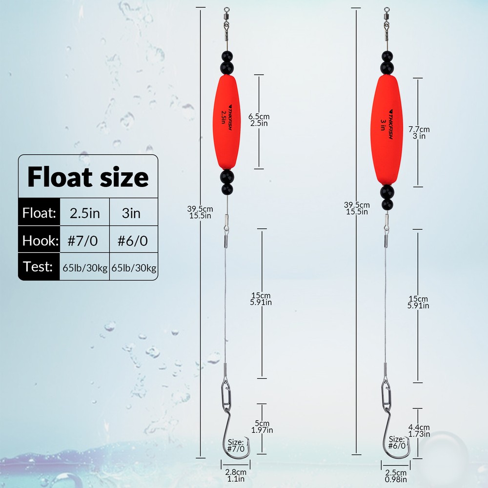 4Pcs Cigar Float Catfish Float Set Long Throw Round Hook Catching Drift Floats