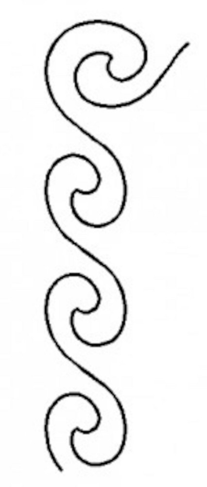 Quilting Stencil Wavy Quilt Pattern Border W/ Corner 2" Continuous Line Stencil
