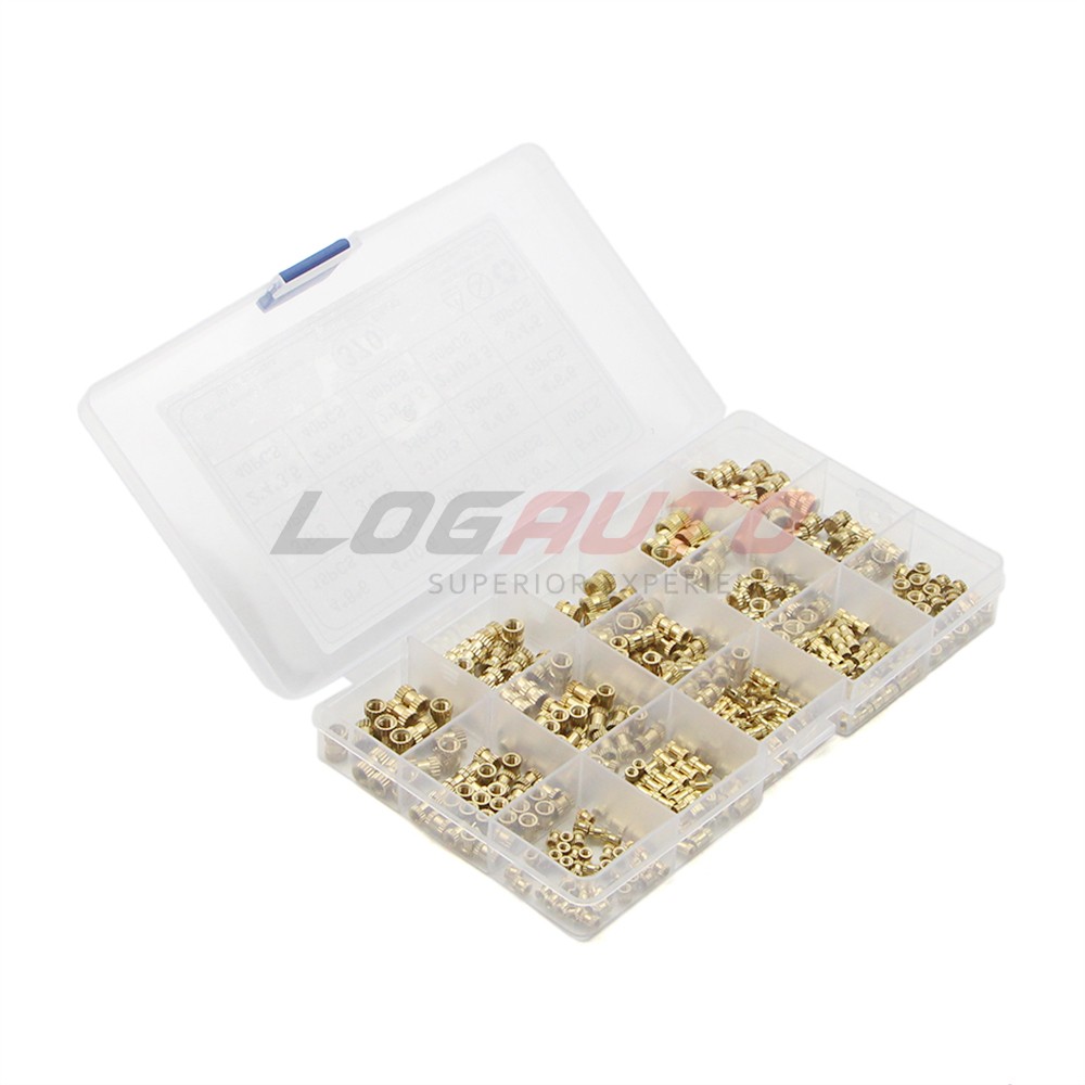 370Pcs Female Thread Solid Brass Knurled Nuts Threaded Insert Embedment M2-M5