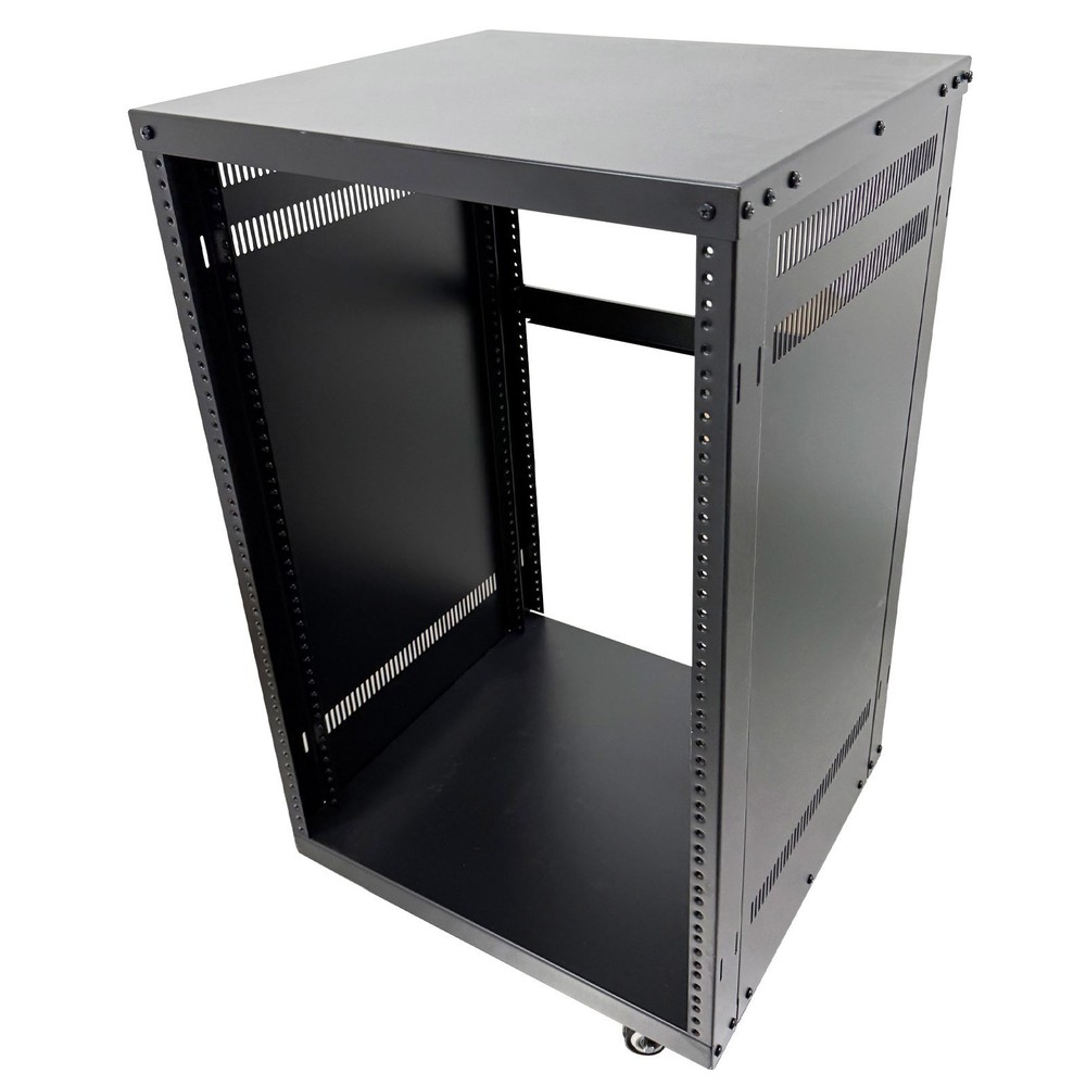 12U Open Frame Server Rack with 4 Casters Mobile Under-Desk Server Stand