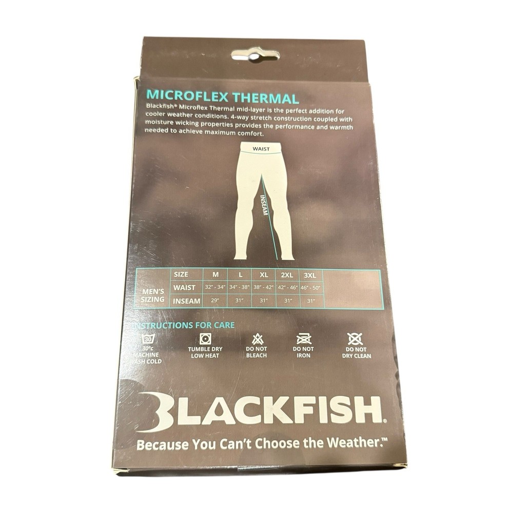BLACKFISH Microflex Midlayer Thermal Bottom Size Medium, Moisture Wicking, Black