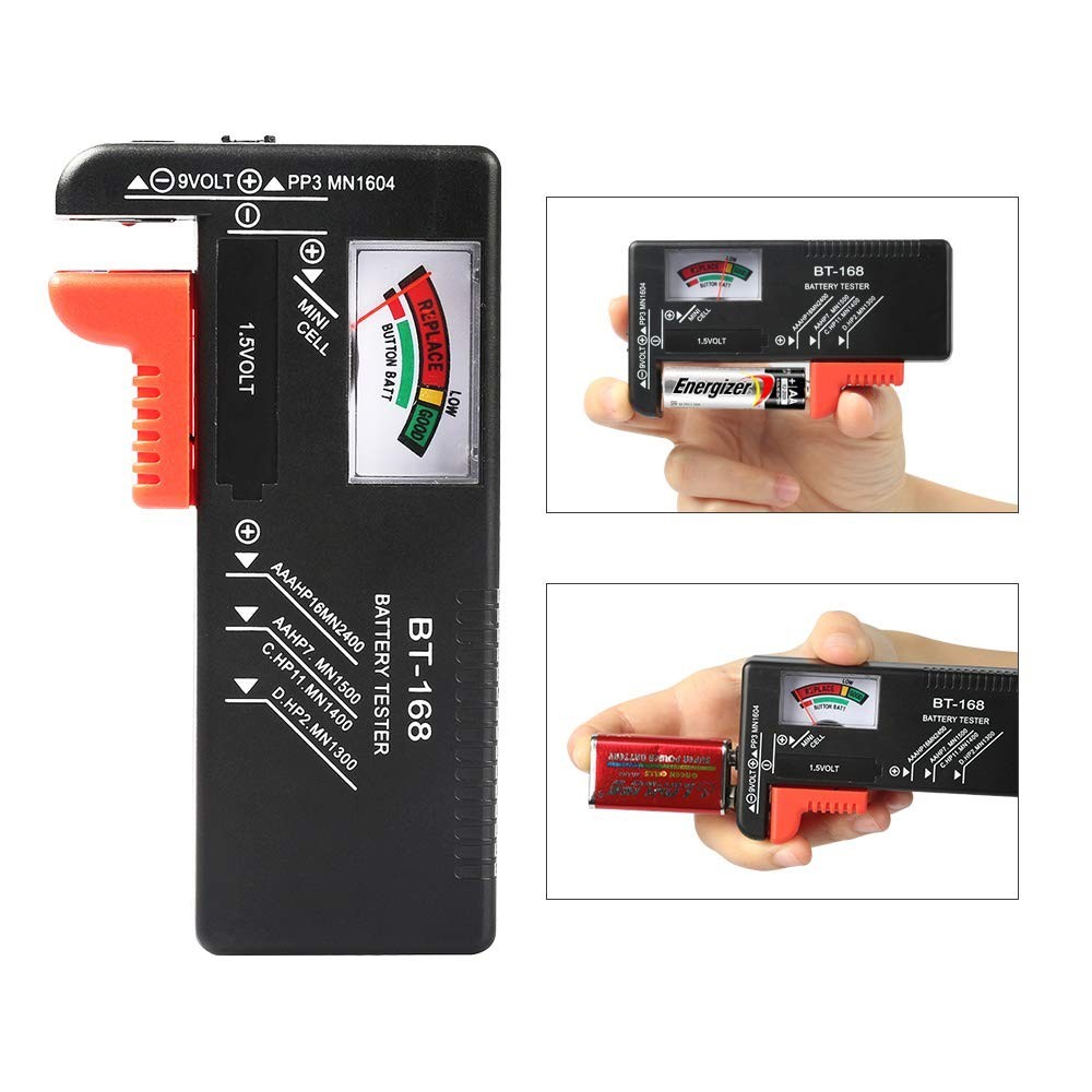 2Pcs Universal Battery Tester Checker for AA AAA C D 9V 1.5V Button Cell Batt...