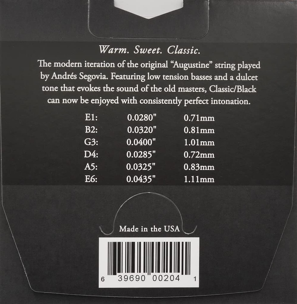 AA Augustine Low Tension Classical Guitar Strings (3-Pack) Black