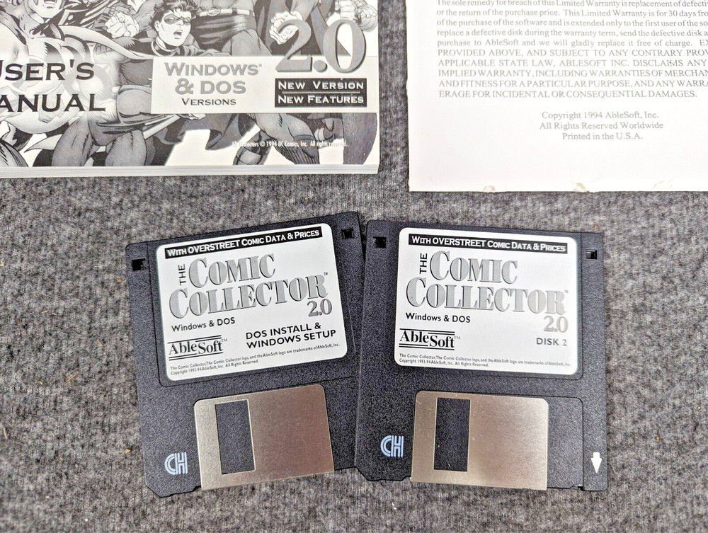 The Comic Collector 2.0 PC Price Guide Software (1994) - AbleSoft Inc. - EUC