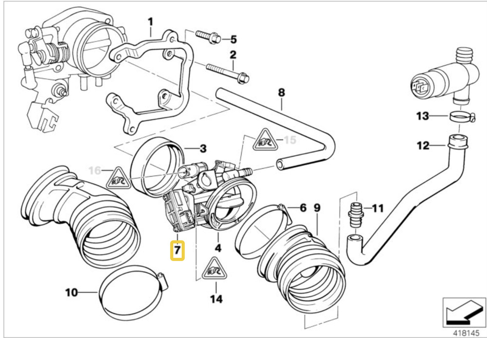 Throttle valve switch for BMW E-34 E-36 E-38 E-39