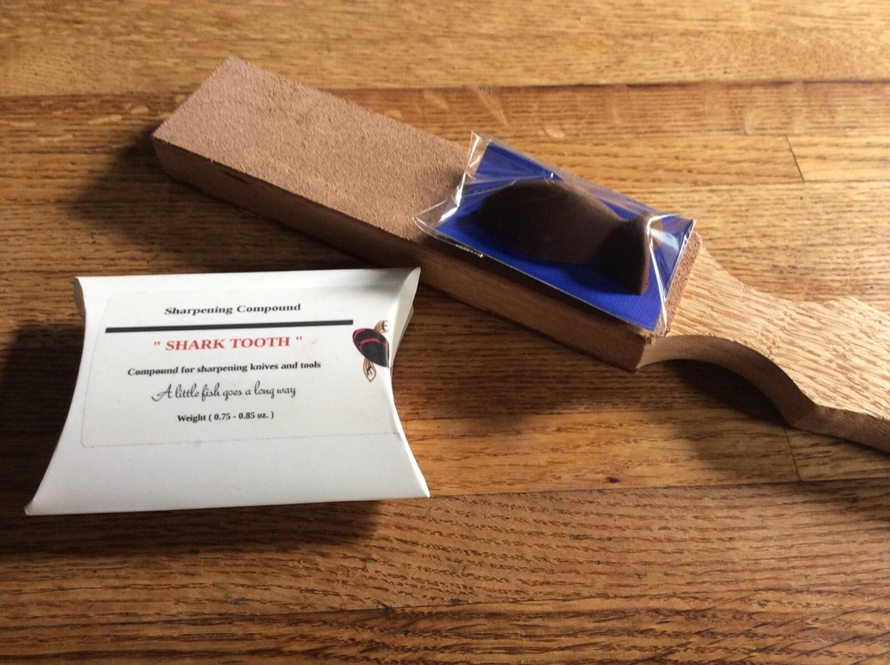 Leather Strop for Razor & Knife Sharpening + Compound