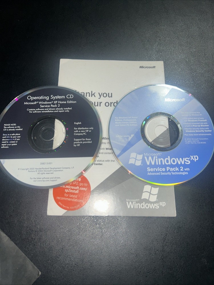 Microsoft Windows XP Service Pack 2 CD SP2 Mailer Mail Order -HTF