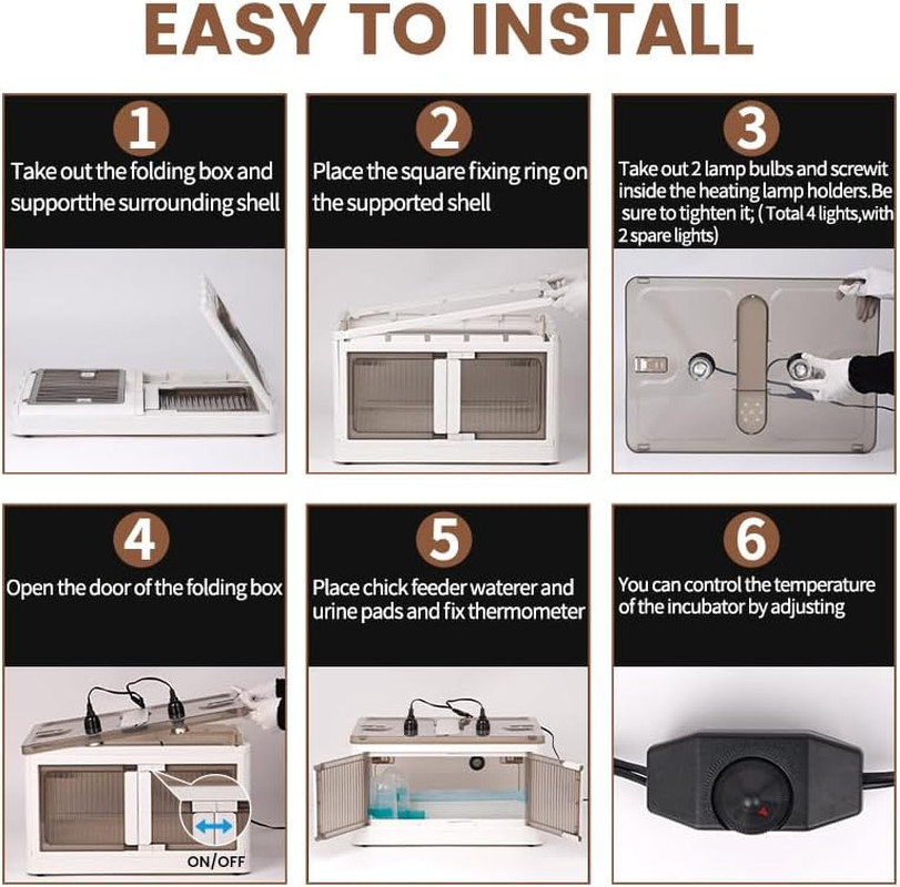 Brooder Box for Chicks Quail Brooder Box with Thermostat Poultry Heater Breeding