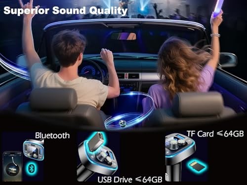 USB C Bluetooth 5.4 Car Adapter, Wireless Upgrade Audio System for Non