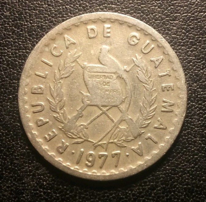 1977 Guatemala 10 Centavos Coin