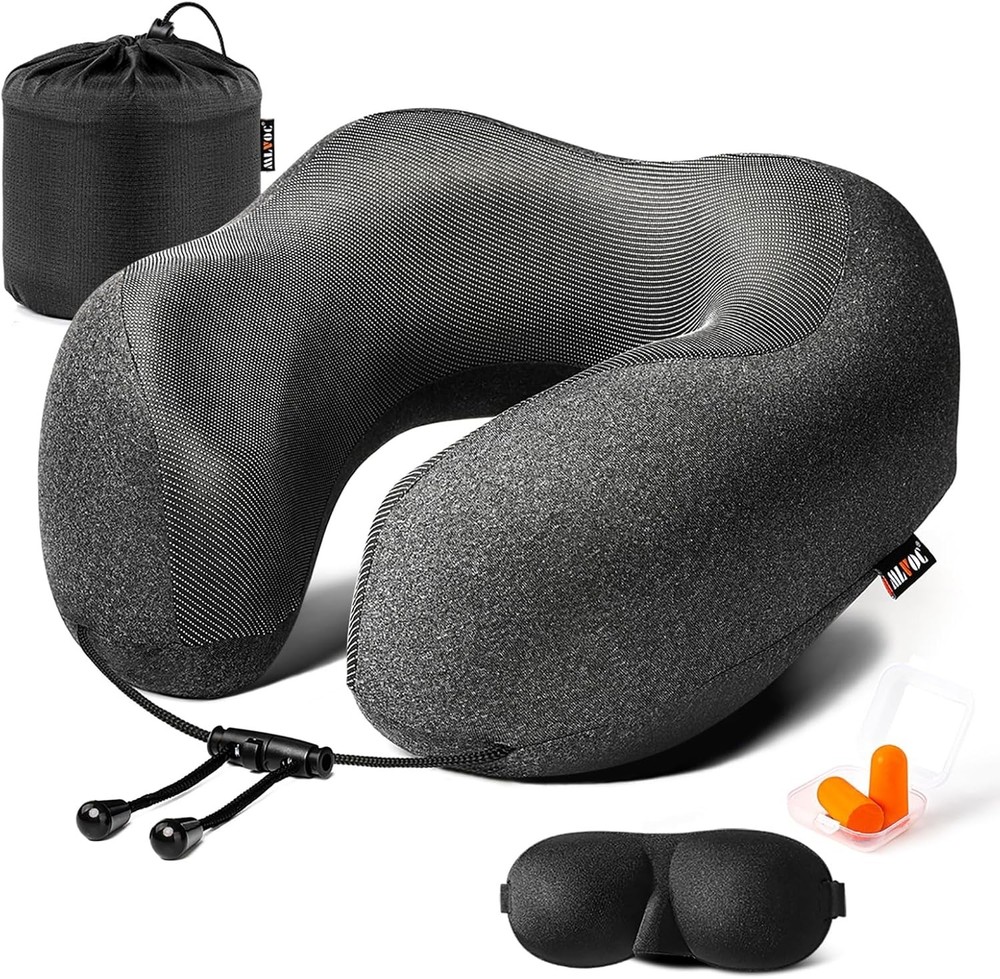 Adjustable Memory Foam Neck Pillow Bundle