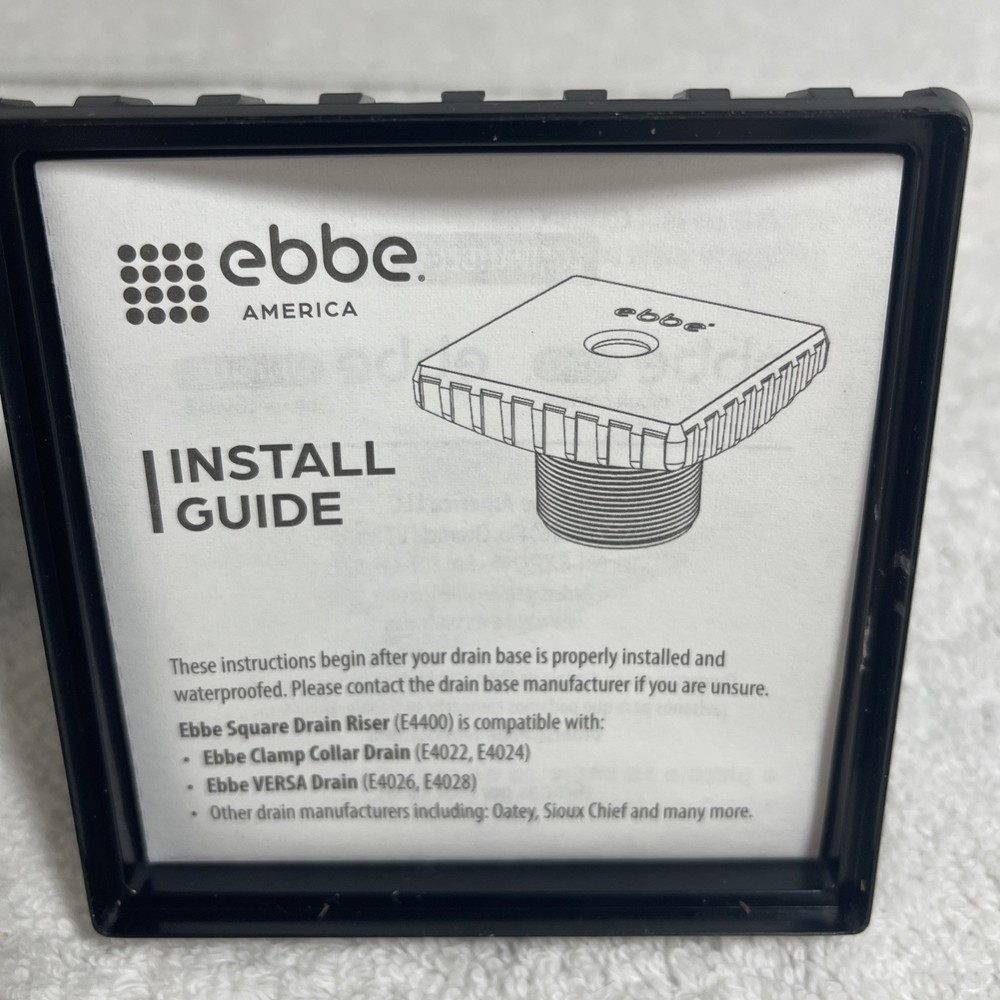 EBBE E4400 DRAIN RISER - BLACK -- Open Box