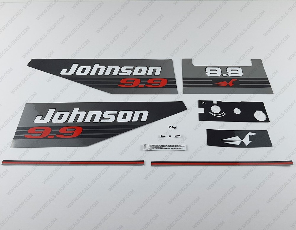Johnson 9.9 HP Two Stroke 1992 Outboard Engine Decals Sticker Set 9.9HP