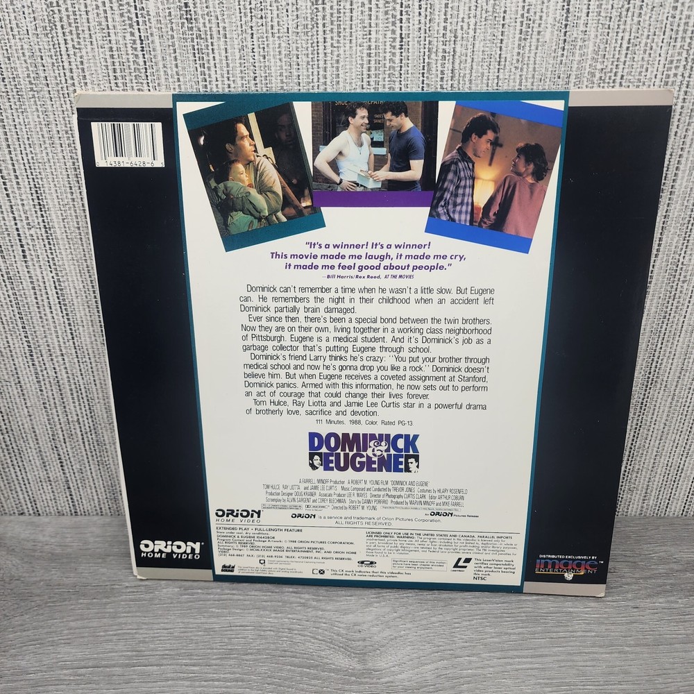 Dominick & Eugene Laserdisc LD Ray Liotta Tom Hulce