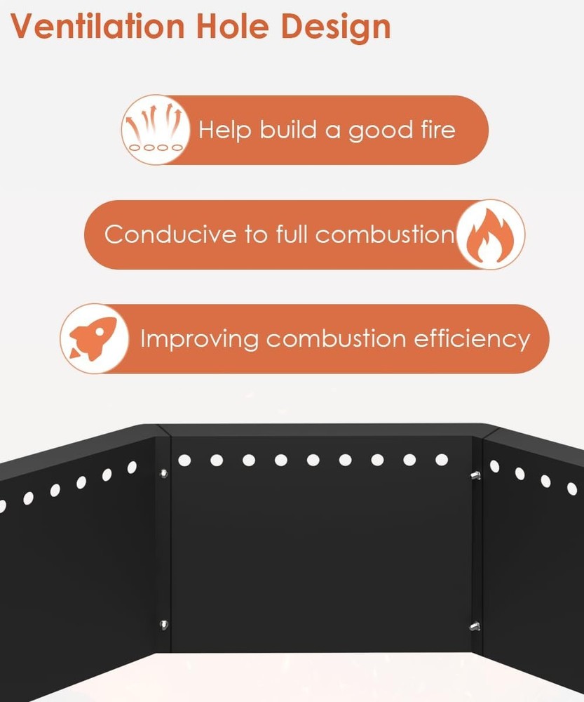 Smokeless Fire Pit Ring 35-Inch Outer 31-Inch Inner Diameter, Large Solid Steel