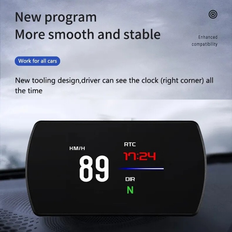 Head Up Display Digital Navigation Speedometer Overspeed Alarm Diagnostic Meter