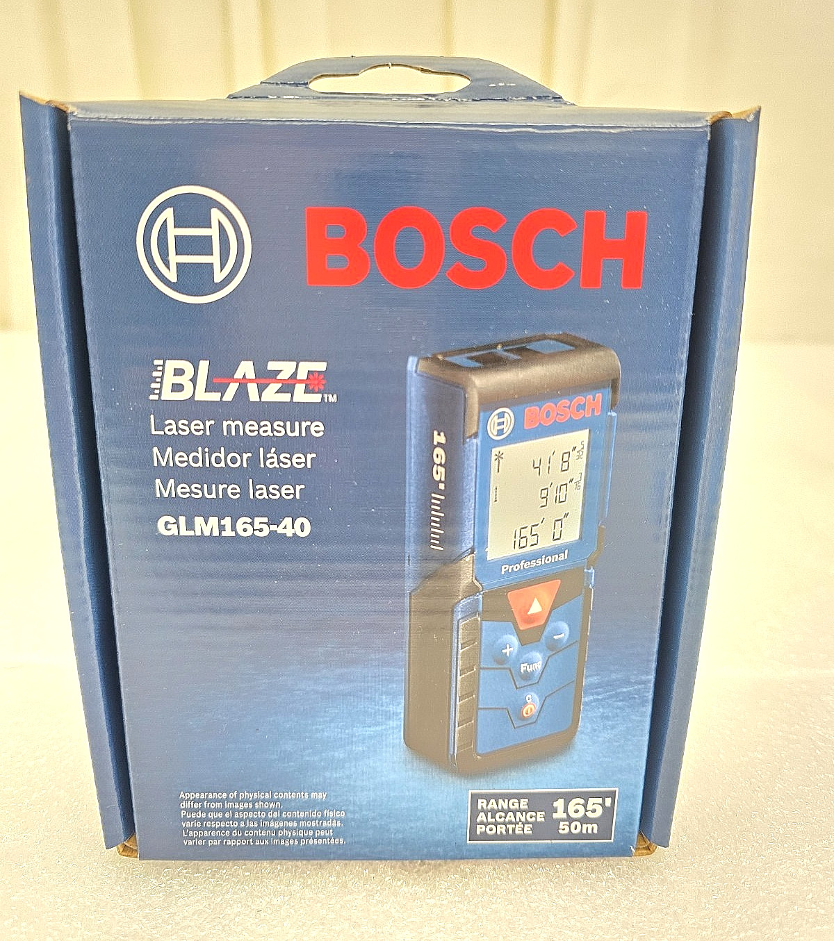 Bosch GLM165-40 BLAZE 165 ft. Laser Distance Tape Measuring Tool NEW