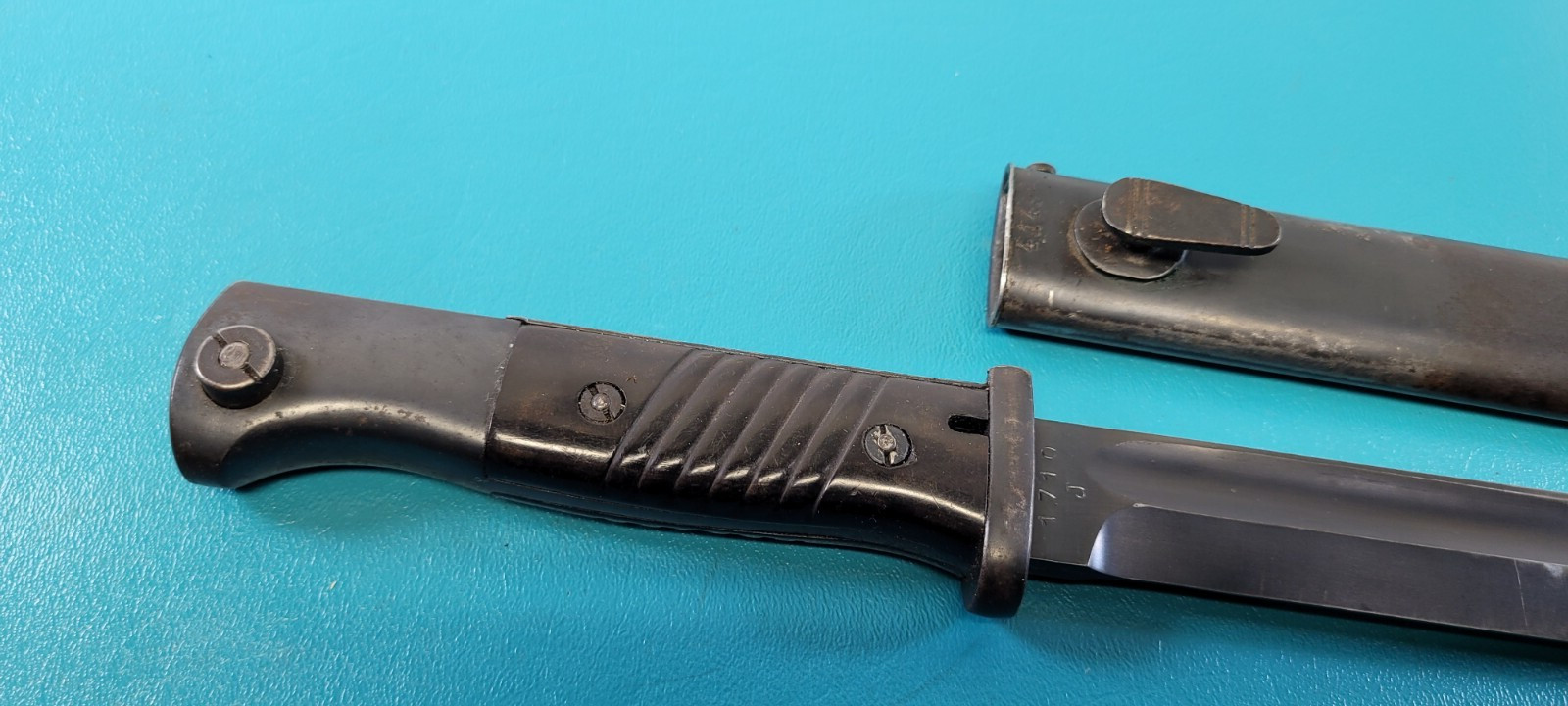 WWII German K98 Rifle Bayonet Knife Eickhorn & Mundlos Scabbard c. 1939 Q5