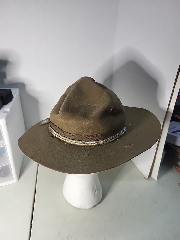 WW 2 USMC MARINE CORPS CAMPAIGN DRILL SERGEANT HAT SIZE?