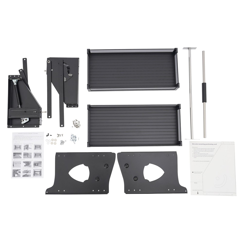 Pull Down Cabinet Organizer, 2 Tier Kitchen Cabinet Pull Down Shelf, Pull Out