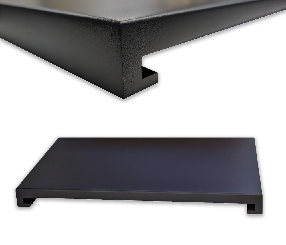 Custom Size, Hard Maple Returned ends Display Base - Flat Black enamel finish