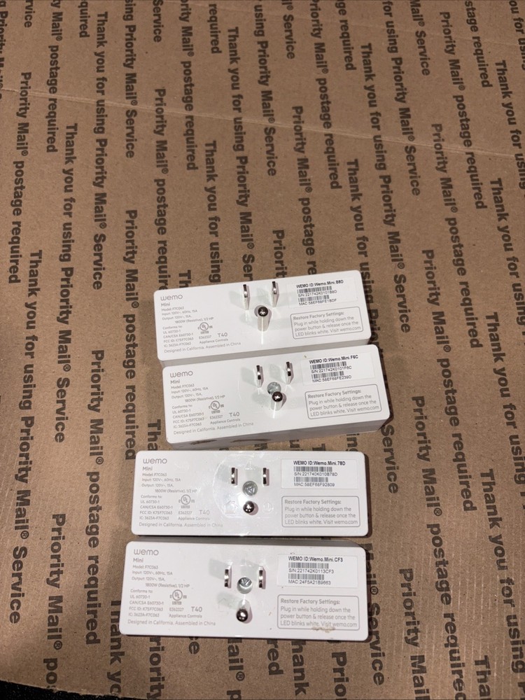 Belkin Wemo Mini Smart Plug 4 Pack UNTESTED