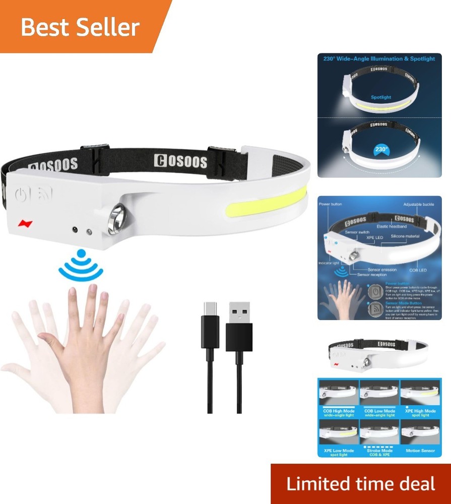 Versatile LED Headlamp - 1000 Lumens, Adjustable, Lightweight & Dimmable Light