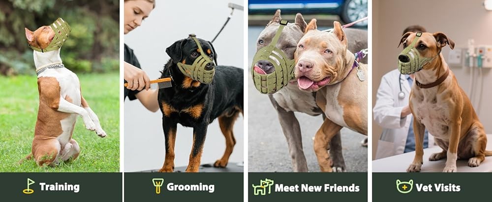 Pitbull Muzzle for Lar Medium Sized Dogs to Prevent Biting