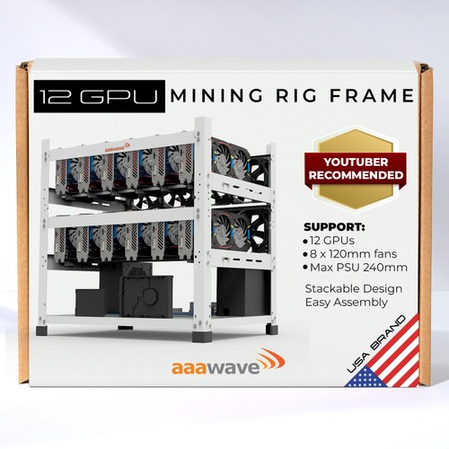 AAAwave The Sluice V2 12GPU Open Frame Mining Rig Frame Chassis
