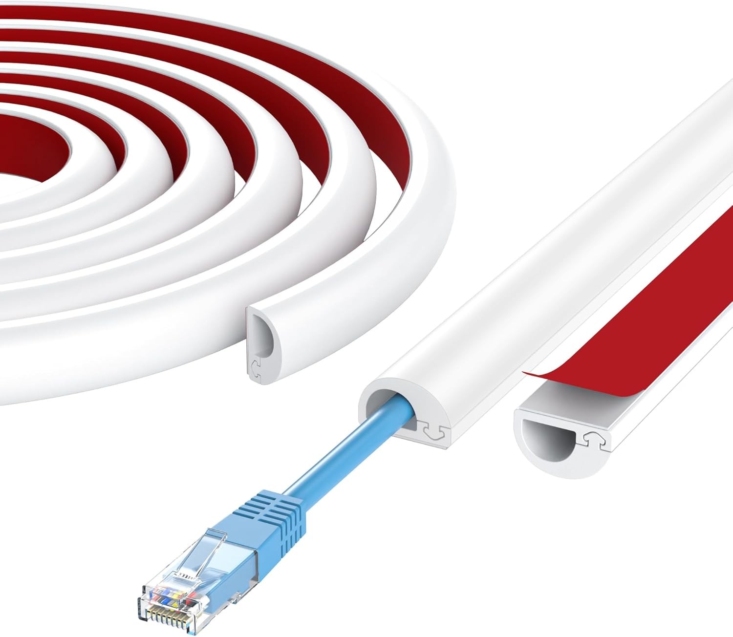 39”-197' Cord Hider Wall Self Adhesive Silicone Cord Covers for Wires On Wall